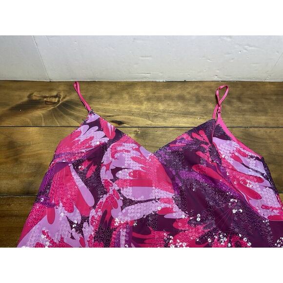 Ciebon Alora Dress | Sparkling Pink & Purple | Satin Bow Detail | Size Medium - Picture 3 of 13